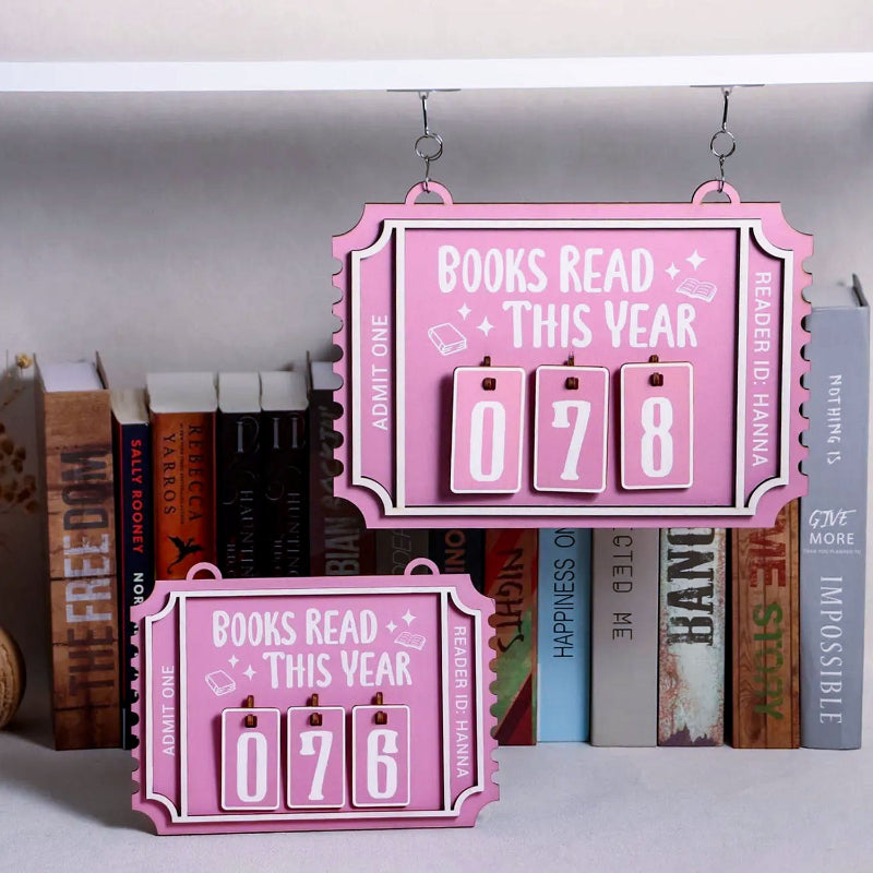 Personalized Ticket Books Read Tracker Hanging Sign, Bookish Decor, Bookish Gift, Gift for Readers, Book Lovers Gift