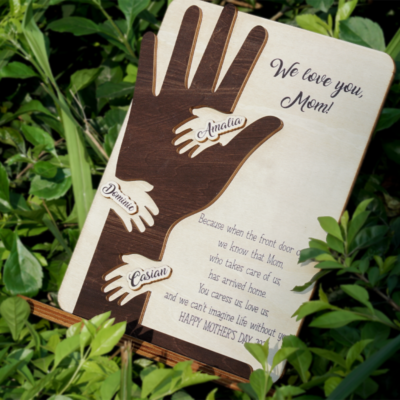 Personalized Mother's Day Hand Sign Gift, Gift For Mom, Grandma