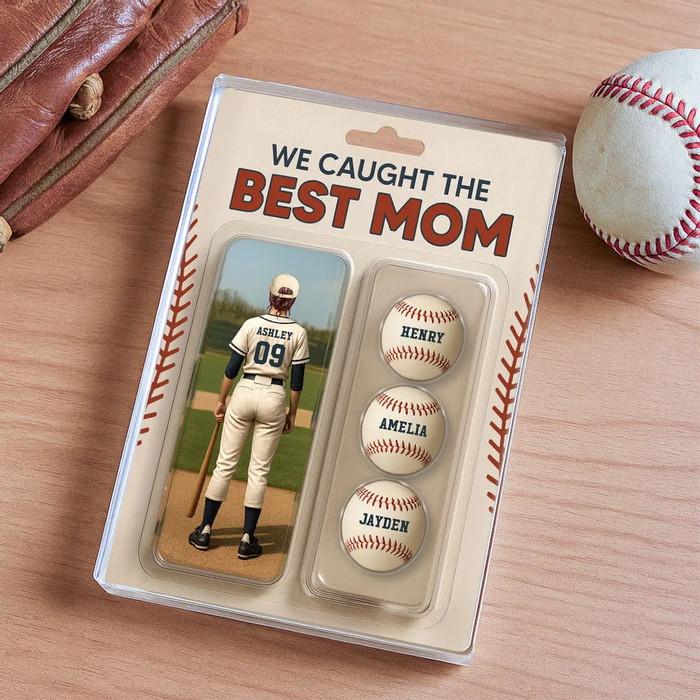 We Caught The Best Mom Baseball Lover Toy Box Figure Style Personalized Acrylic Block Plaque