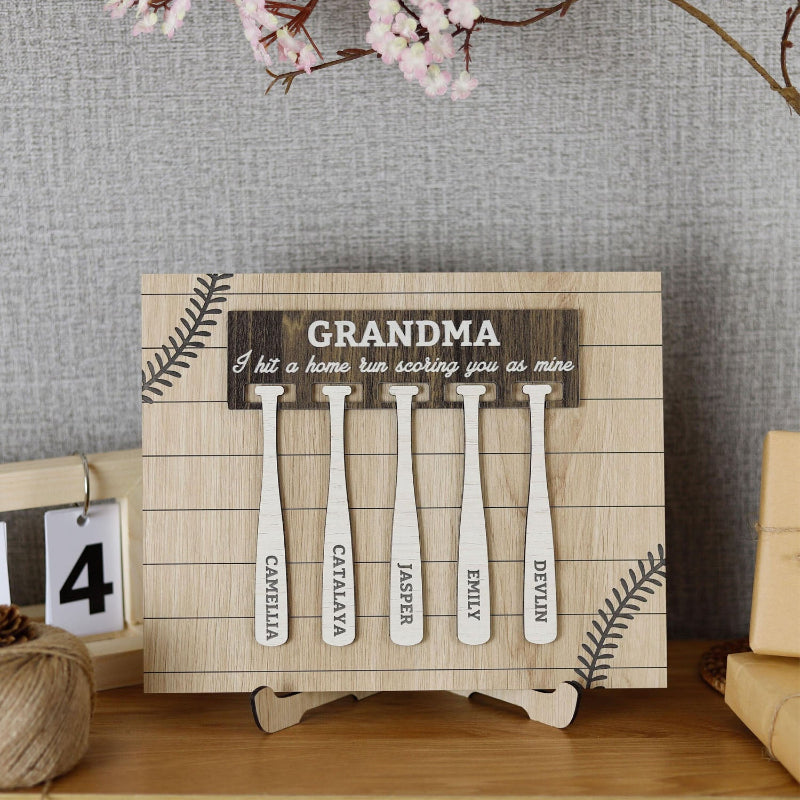 Personalized Mother's Day Baseball Home Plate With Kids' Names Wooden Sign, Mother's Day Gift from Kids