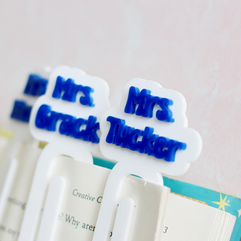 Personalized Acrylic Bookmark for Teachers, Lasercut Custom Gift, Paperclip Bookmark for Teacher Appreciation