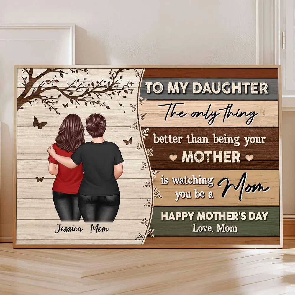 To My Daughter From Mom Happy Mother's Day Colorful Pallets Texture Personalized Poster, Mother's Day Gift For Daughter