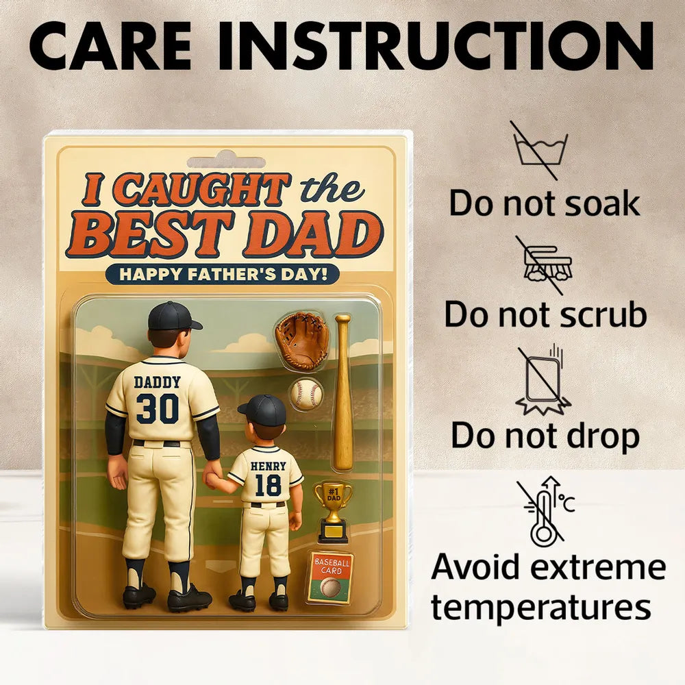 We Caught the Best Dad Baseball Custom Figure Personalized Acrylic Block Plaque, Father's Day Gift for Dads