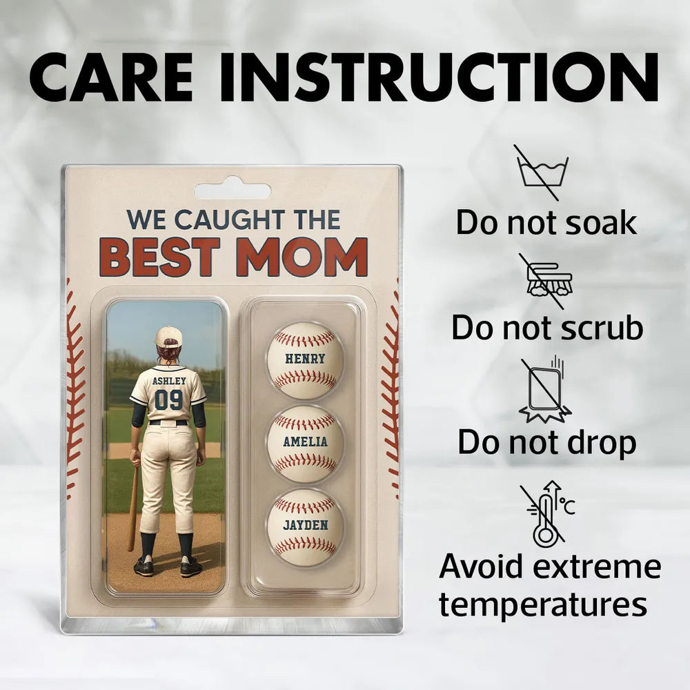 We Caught The Best Mom Baseball Lover Toy Box Figure Style Personalized Acrylic Block Plaque