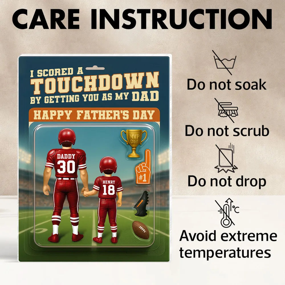 I Scored A Touchdown Getting You as my Dad, Custom Figure Personalized Acrylic Block Plaque, Father's Day Gift for Dad, Gift for Husband