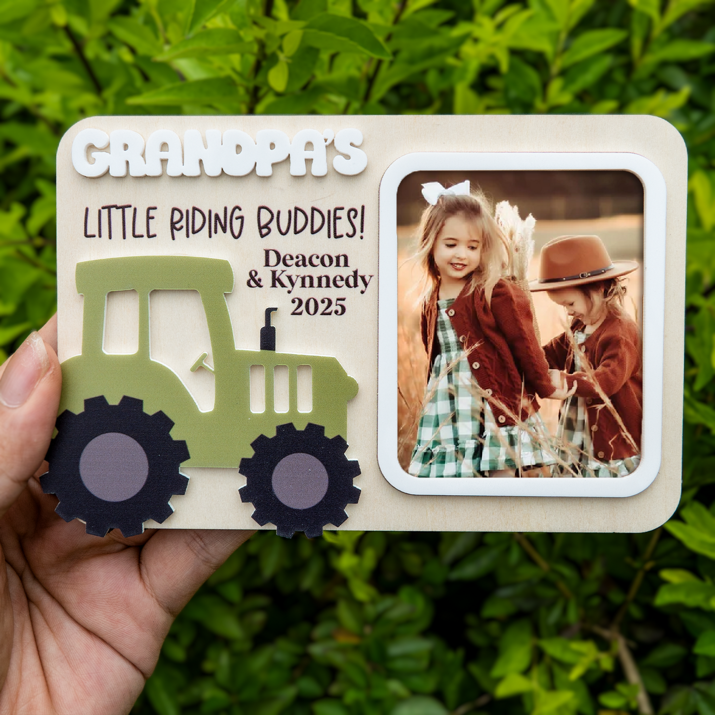 Personalized Tractor Kids Picture Holder Fridge Magnet Frame, Father's Day Gift, Gift For Husband, Grandpa Farmer Farmhouse Decor