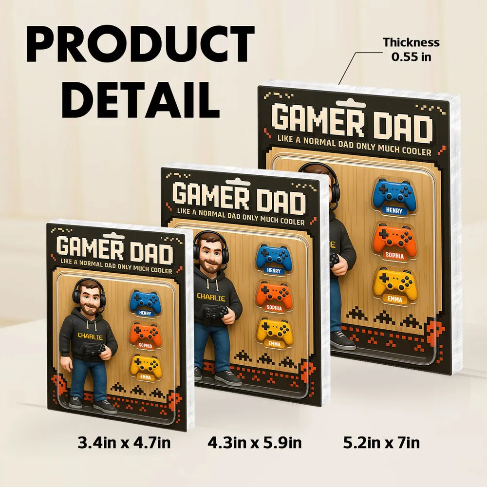 Gamer Dad Cooler Custom Action Figure Personalized Acrylic Block Plaque, Father's Day gift for Gamer Dad