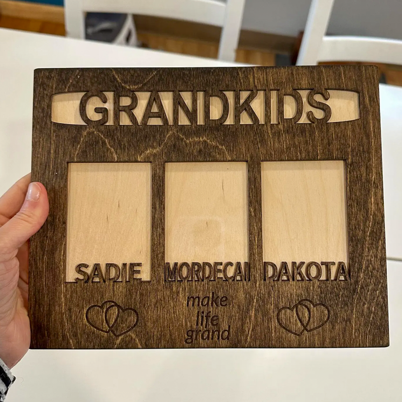 Personalized Grandchildren Make Life Grand Picture Frame, Mother's Day Gift For Grandma Idea, Kids Photo Keepsake