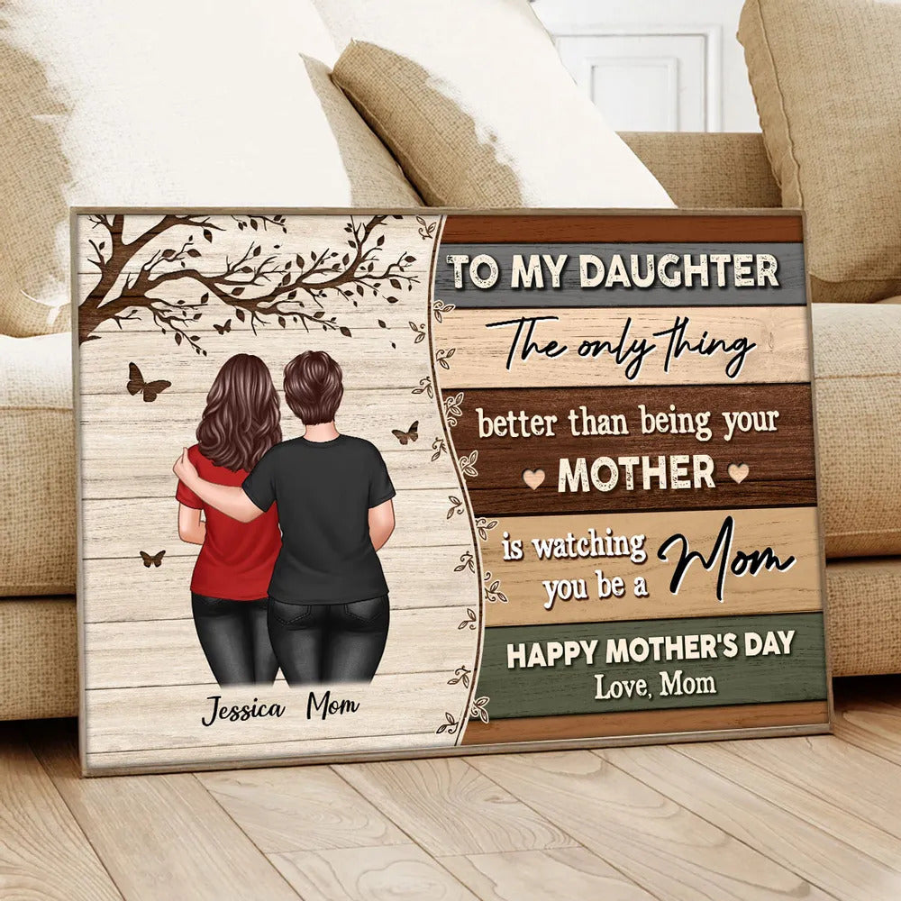 To My Daughter From Mom Happy Mother's Day Colorful Pallets Texture Personalized Poster, Mother's Day Gift For Daughter