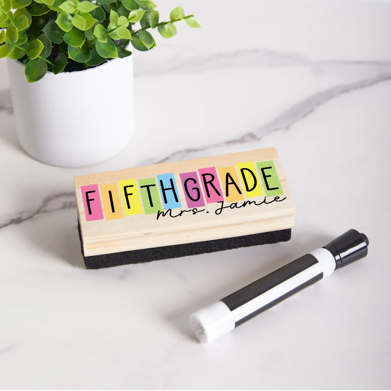 Personalized Retro Grade with Teacher Name Whiteboard Eraser, End Of The School Year Gift For Teachers, Teacher Appreciation Gift