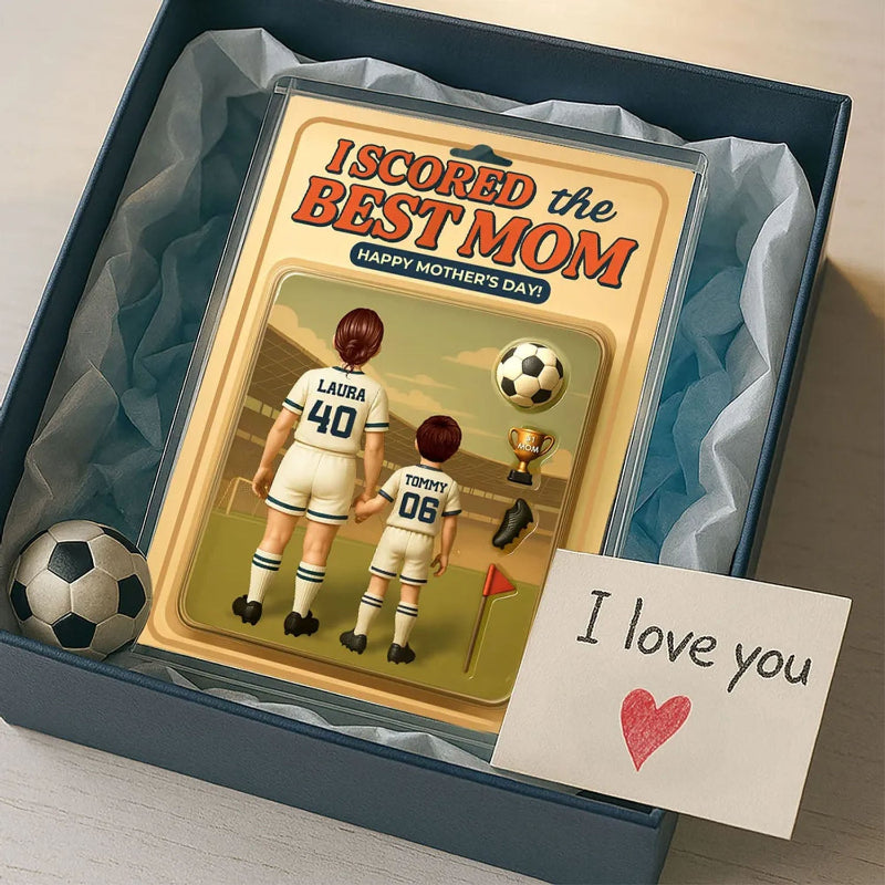 Personalized I Scored The Best Mom Soccer Figure Acrylic Block Plaque, Mother's Day Gift for Mom, Gift for Wife