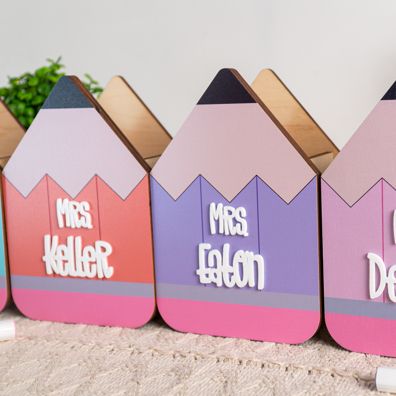 Personalized Pastel Teacher Pencil Holder for Teacher Appreciation Gift, End Of School Year Gift