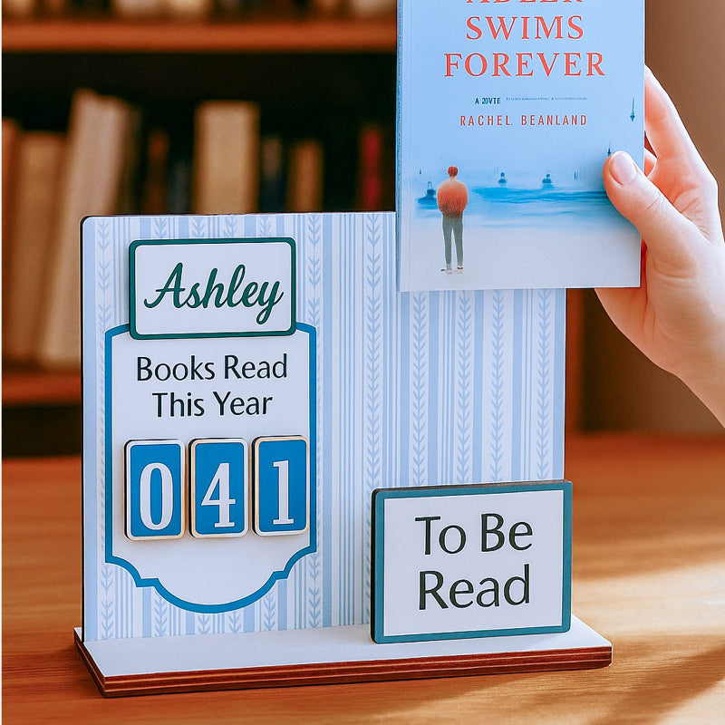 Personalized Books Read This Year Tracker Book Holder, Gift for Readers, Book Lover Gift, Bookshelf Decor