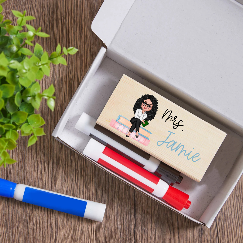 Personalized Teacher Pink Notebook Whiteboard Eraser, End Of The School Year Gift For Teachers, Teacher Appreciation Gift