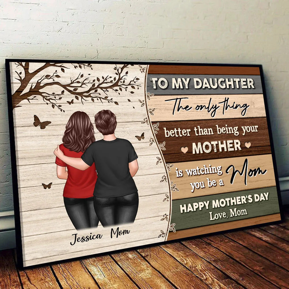 To My Daughter From Mom Happy Mother's Day Colorful Pallets Texture Personalized Poster, Mother's Day Gift For Daughter