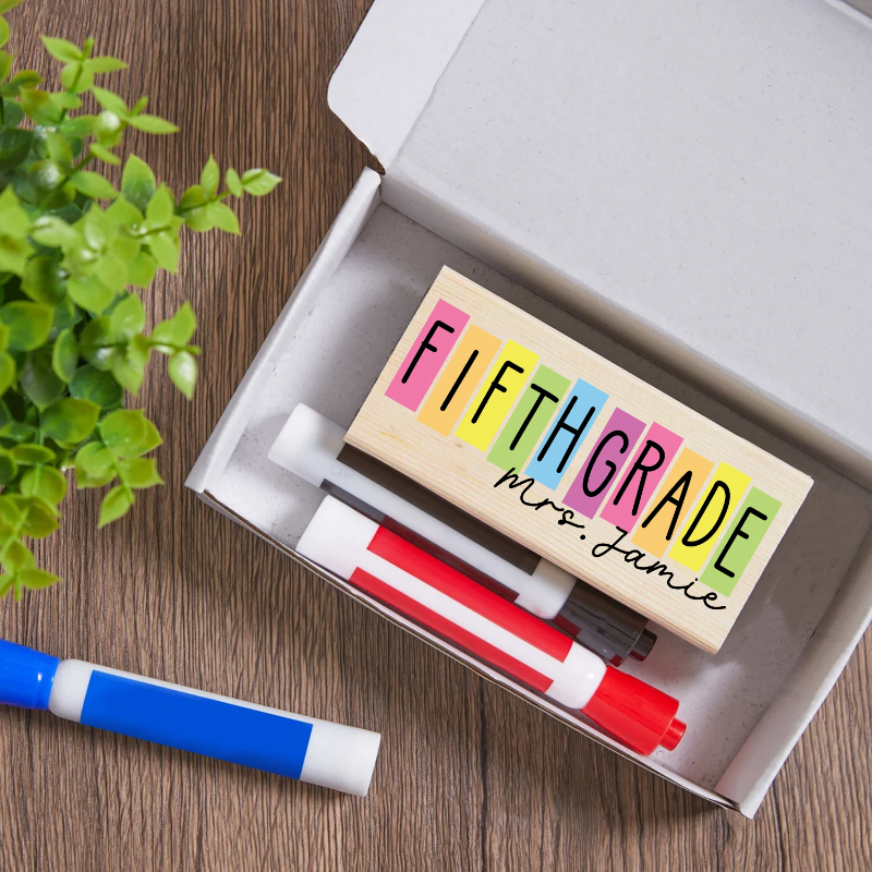Personalized Retro Grade with Teacher Name Whiteboard Eraser, End Of The School Year Gift For Teachers, Teacher Appreciation Gift