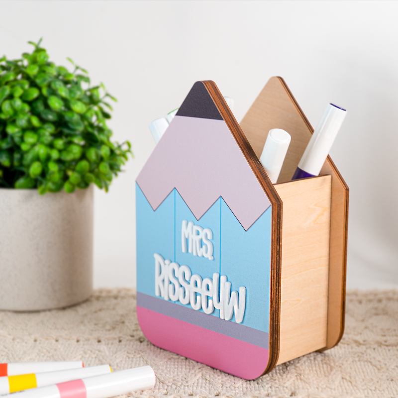 Personalized Pastel Teacher Pencil Holder for Teacher Appreciation Gift, End Of School Year Gift