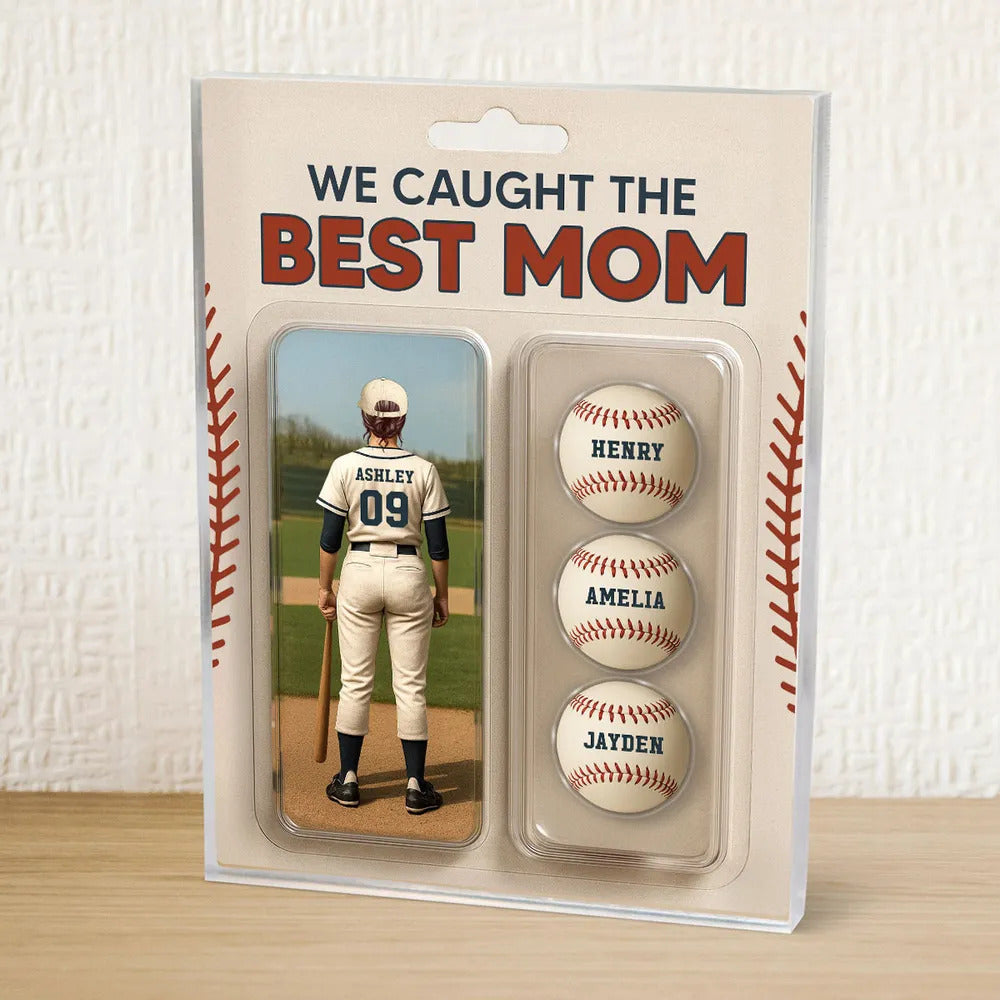 We Caught The Best Mom Baseball Lover Toy Box Figure Style Personalized Acrylic Block Plaque