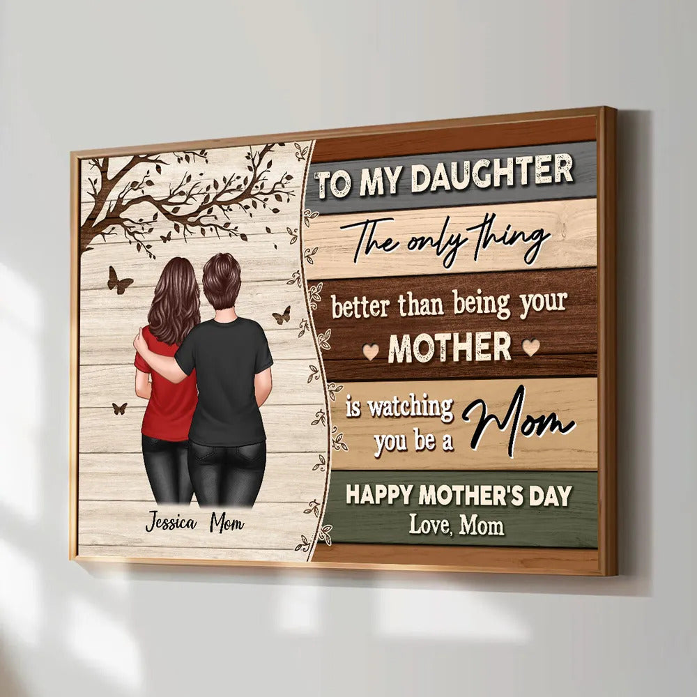 To My Daughter From Mom Happy Mother's Day Colorful Pallets Texture Personalized Poster, Mother's Day Gift For Daughter