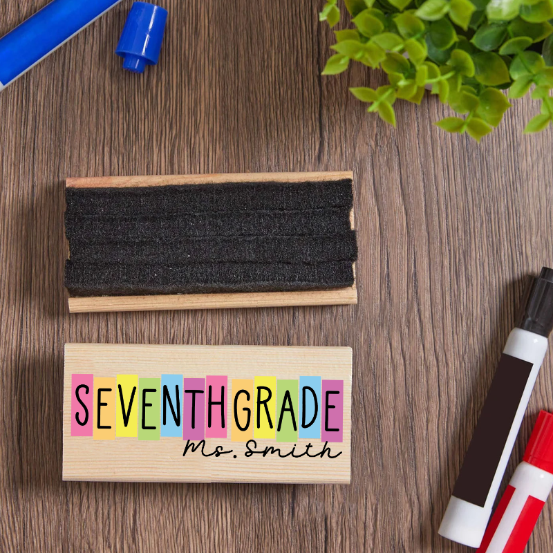 Personalized Retro Grade with Teacher Name Whiteboard Eraser, End Of The School Year Gift For Teachers, Teacher Appreciation Gift