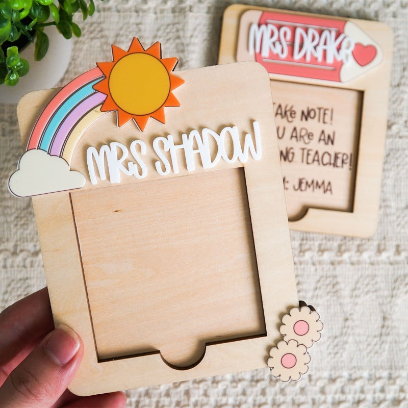 Personalized Sticky Note Holder for Teacher Appreciation Gift, End Of School Year Gift, Christmas Gift For Teacher