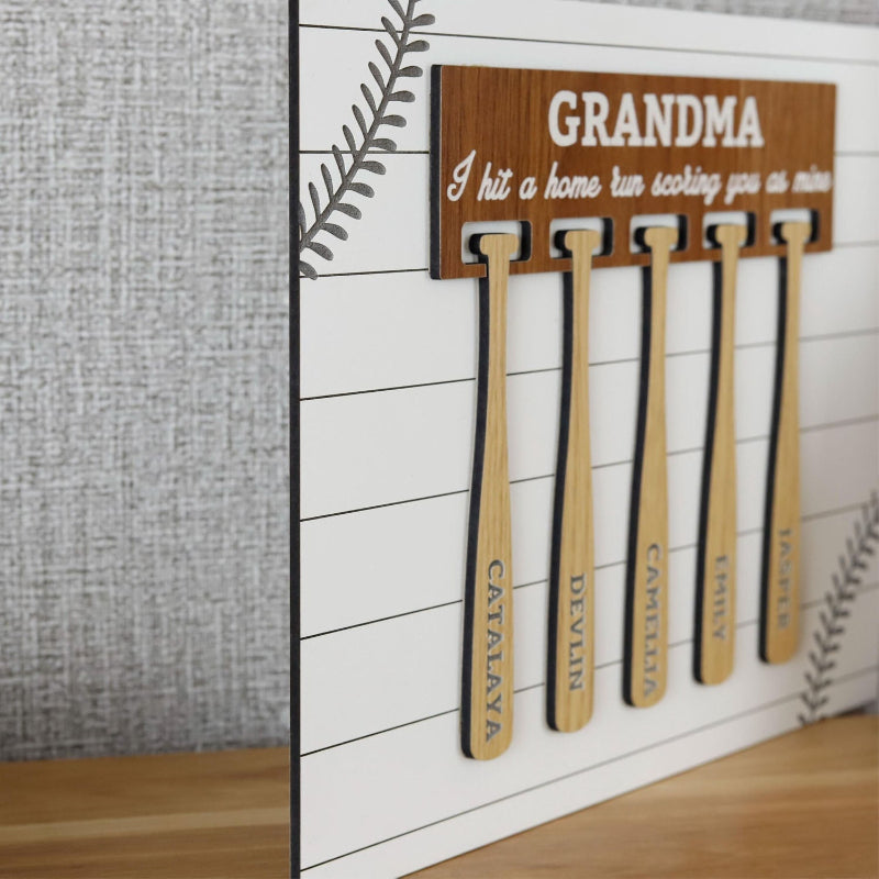 Personalized Mother's Day Baseball Home Plate With Kids' Names Wooden Sign, Mother's Day Gift from Kids