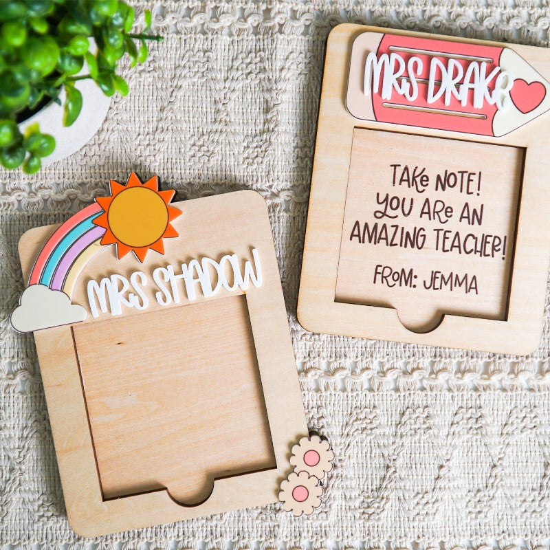 Personalized Sticky Note Holder for Teacher Appreciation Gift, End Of School Year Gift, Christmas Gift For Teacher
