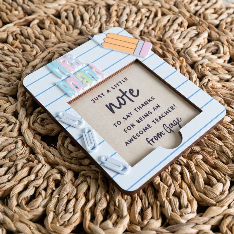 Personalized Teacher Name Rainbow Color Sticky Note Holder, Teacher Gift, End Of The Year Gift , School supplies Teacher appreciation,Gift from student