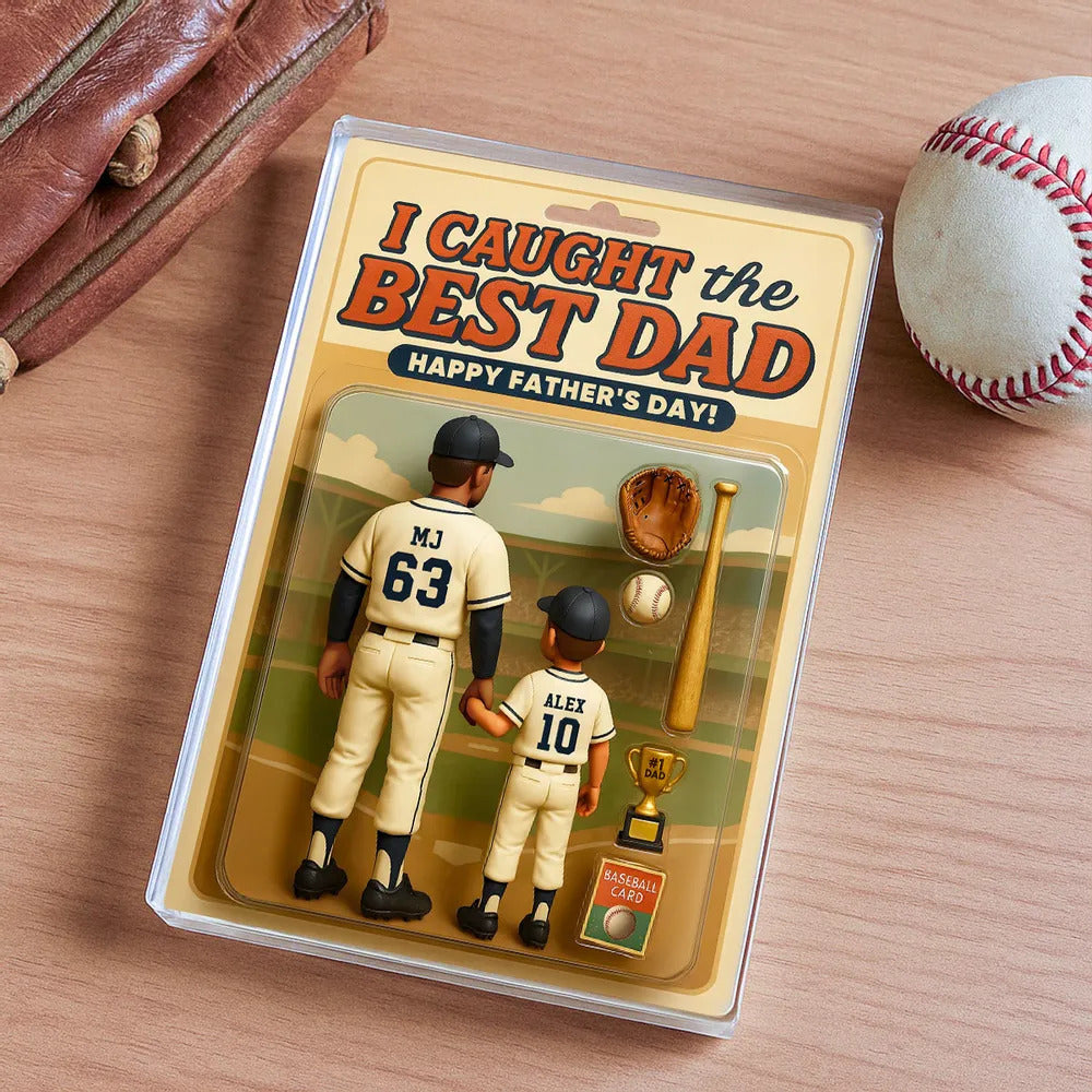 We Caught the Best Dad Baseball Custom Figure Personalized Acrylic Block Plaque, Father's Day Gift for Dads