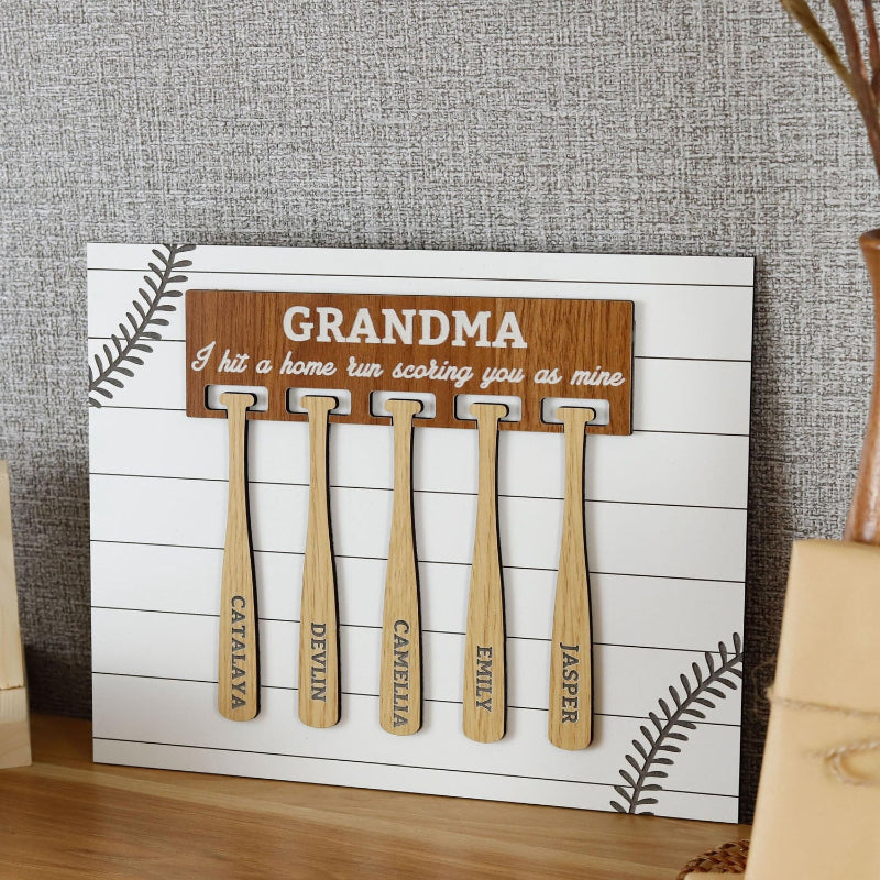 Personalized Mother's Day Baseball Home Plate With Kids' Names Wooden Sign, Mother's Day Gift from Kids