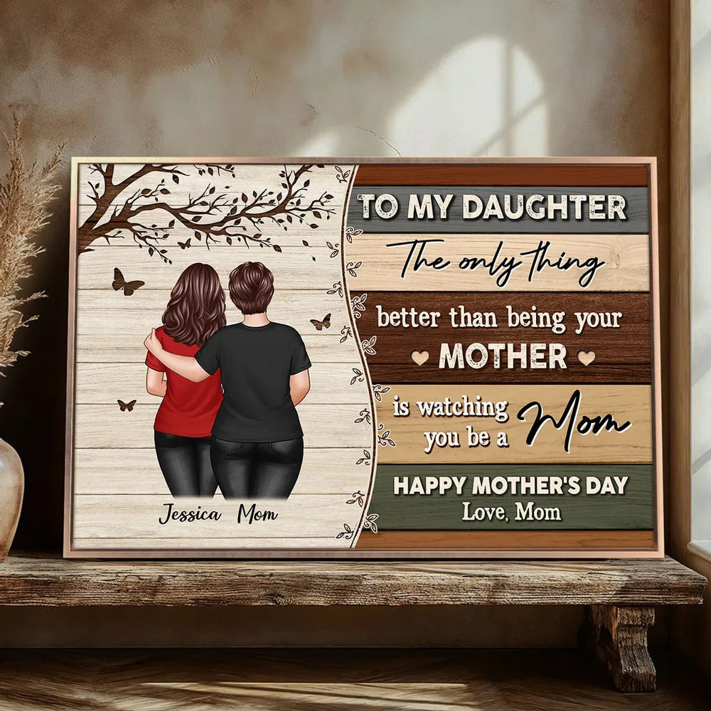 To My Daughter From Mom Happy Mother's Day Colorful Pallets Texture Personalized Poster, Mother's Day Gift For Daughter