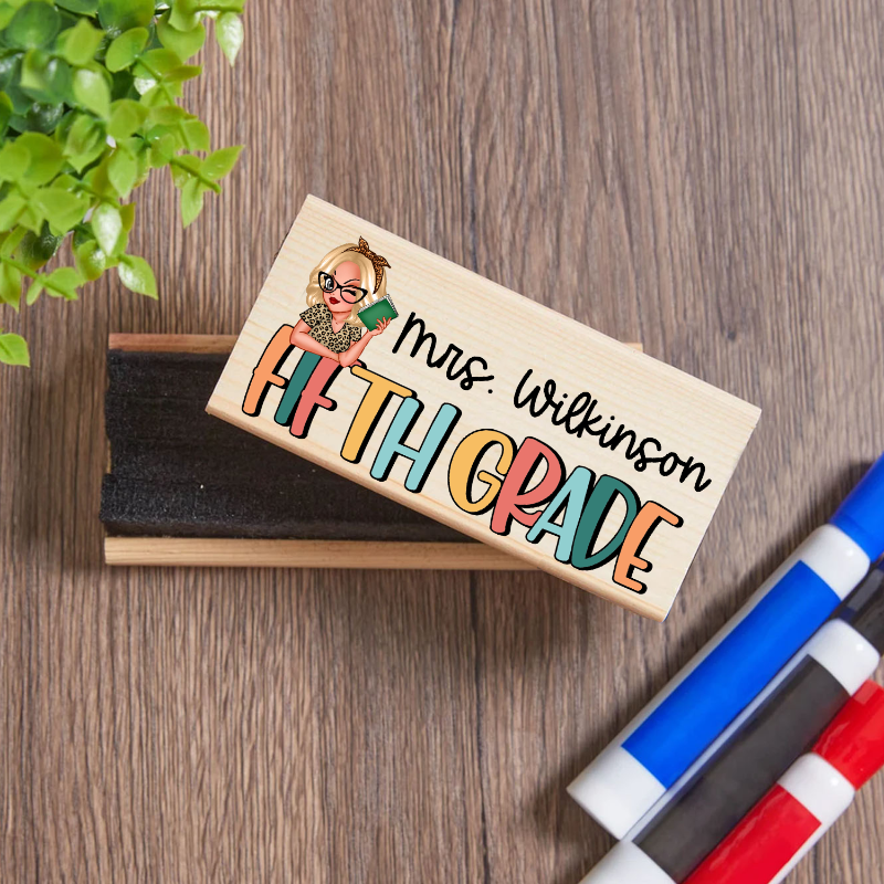 Personalized Teacher Grade Boho Whiteboard Eraser, End Of The School Year Gift For Teachers, Teacher Appreciation Gift