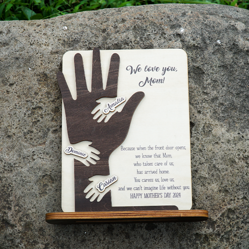 Personalized Mother's Day Hand Sign Gift, Gift For Mom, Grandma