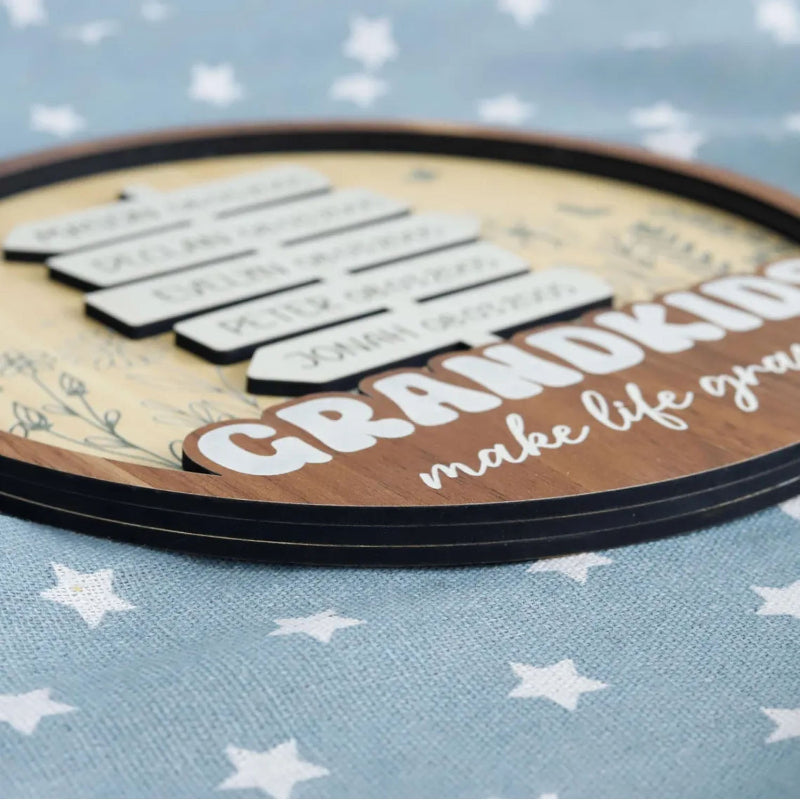 Personalized Grandkids In Butterfly Garden Names Wooden Sign, Garden Lovers Gift for Grandparents, Gift for Grandma Grandpa