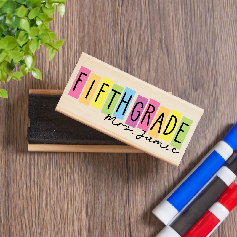 Personalized Retro Grade with Teacher Name Whiteboard Eraser, End Of The School Year Gift For Teachers, Teacher Appreciation Gift