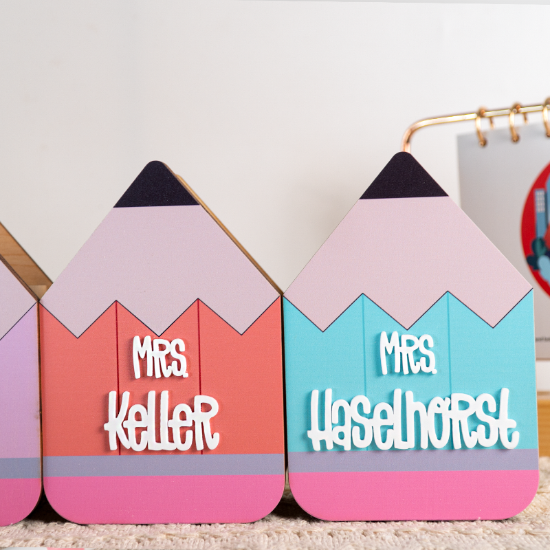 Personalized Pastel Teacher Pencil Holder for Teacher Appreciation Gift, End Of School Year Gift