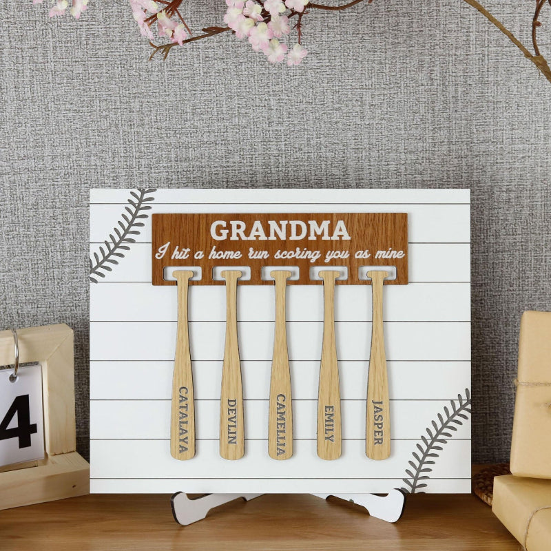 Personalized Mother's Day Baseball Home Plate With Kids' Names Wooden Sign, Mother's Day Gift from Kids