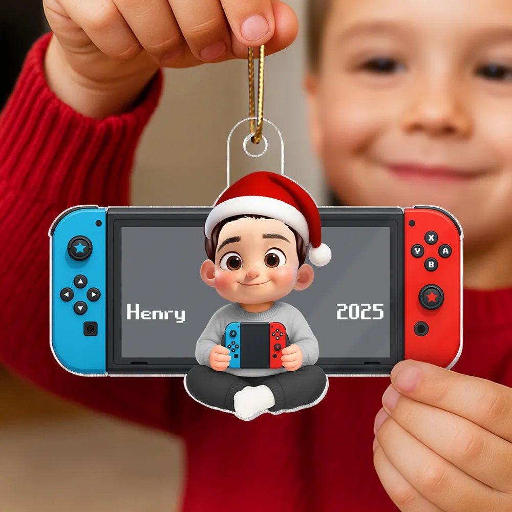 Personalized Gamer Ornament for Boys, Christmas Gift for Kids, Teenagers