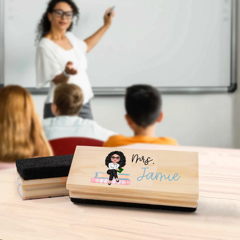 Personalized Teacher Pink Notebook Whiteboard Eraser, End Of The School Year Gift For Teachers, Teacher Appreciation Gift