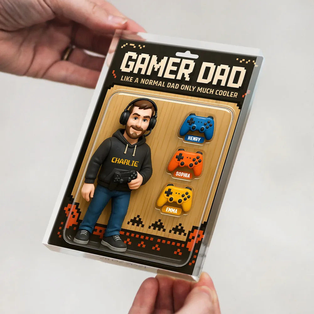 Gamer Dad Cooler Custom Action Figure Personalized Acrylic Block Plaque, Father's Day gift for Gamer Dad