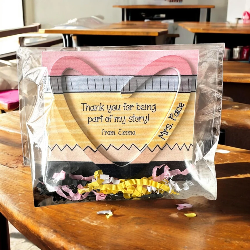 Personalized Heart-Shaped Teacher-Inspired Jumbo Acrylic Bookmark, End Of School Year Gift For Teacher, Teacher Appreaciation
