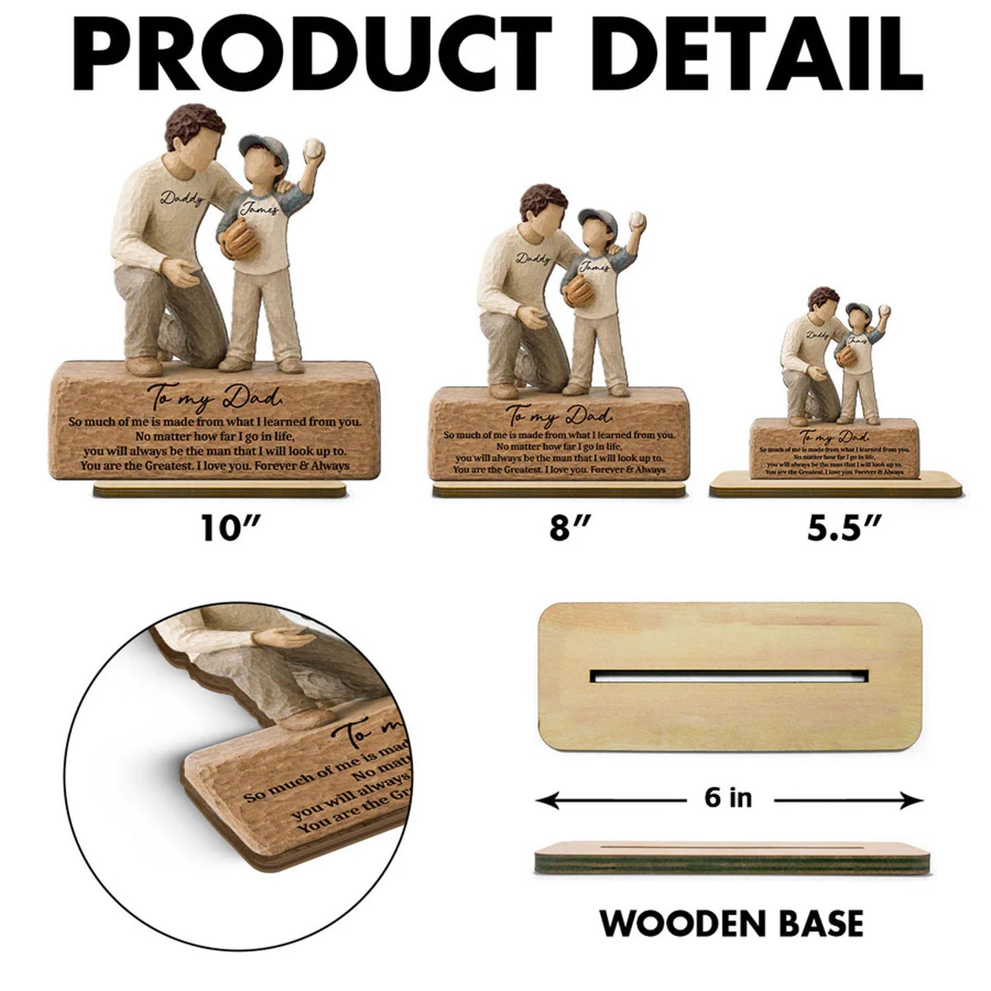 You Are The Greatest Father & Son 2D Flat Printed - Personalized 2-Layered Wooden Plaque - Sentimental Father's Day Gift For Dad From Son