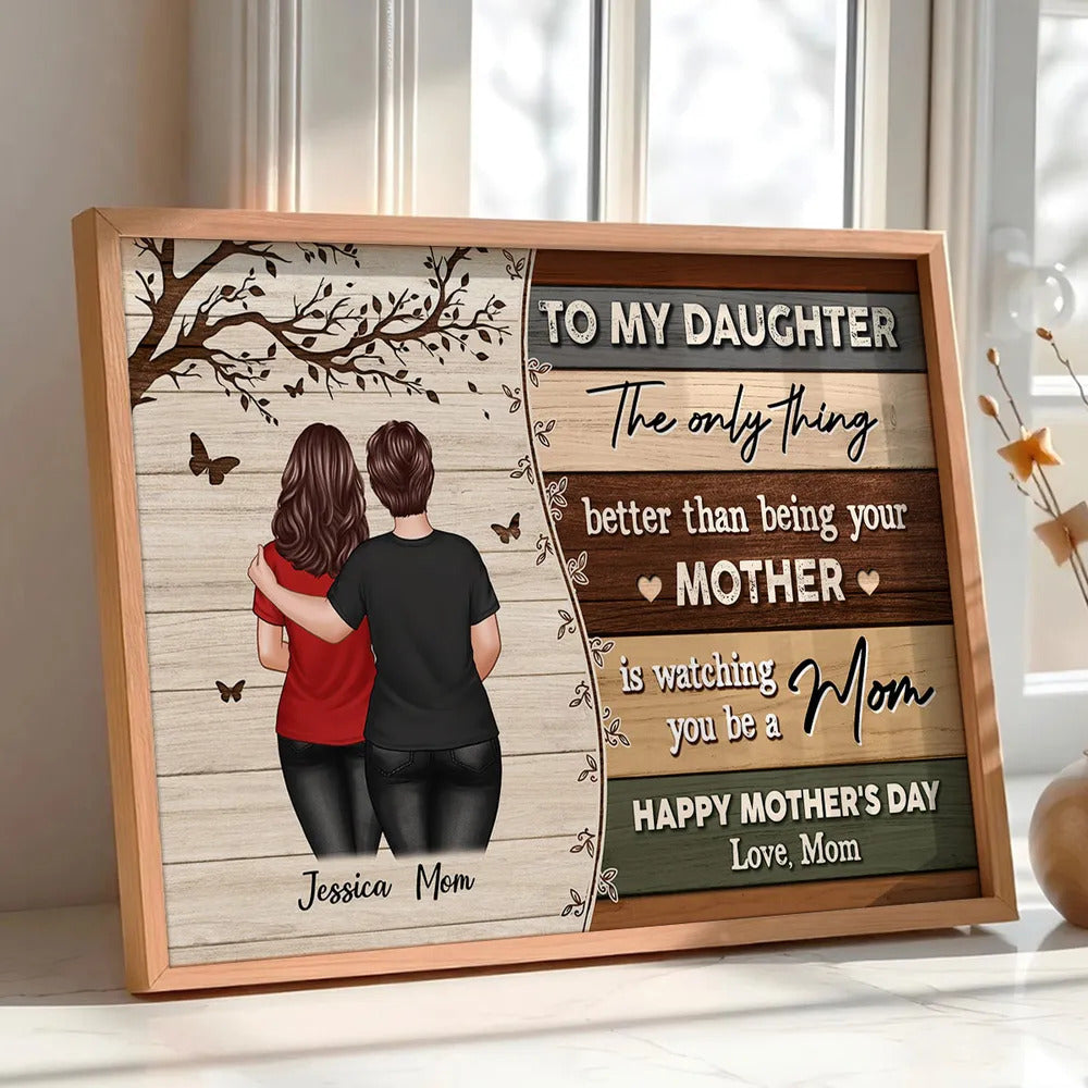 To My Daughter From Mom Happy Mother's Day Colorful Pallets Texture Personalized Poster, Mother's Day Gift For Daughter