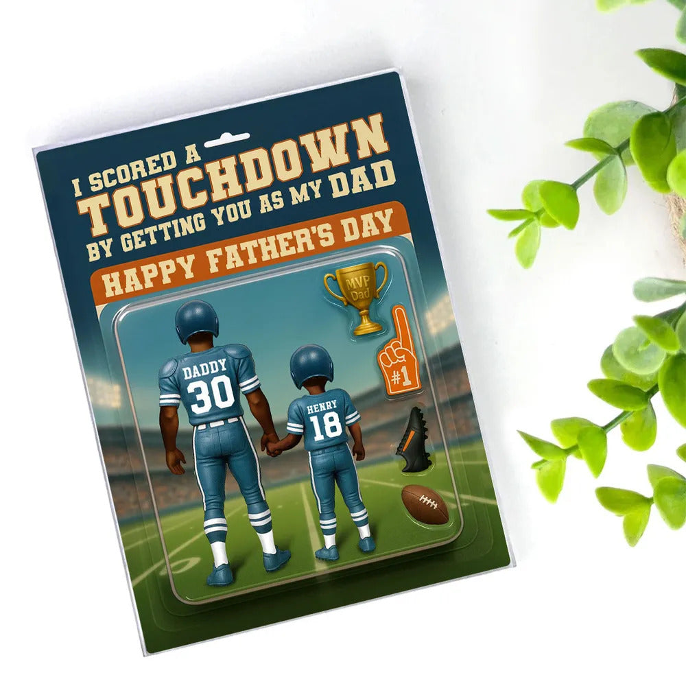 I Scored A Touchdown Getting You as my Dad, Custom Figure Personalized Acrylic Block Plaque, Father's Day Gift for Dad, Gift for Husband