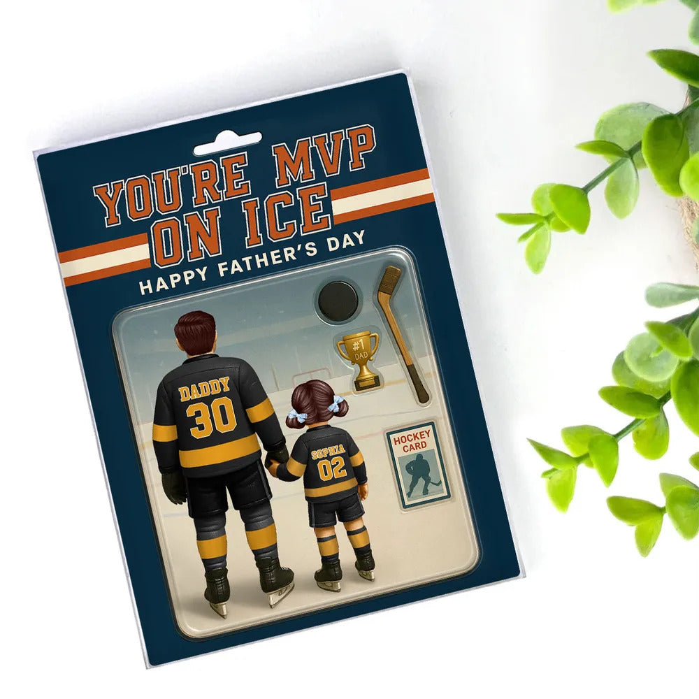 You're My MVP On Ice Hockey Dad Custom Action Figure Personalized Acrylic Block Plaque, Father's Day Gift for Dads, Gift for Husband