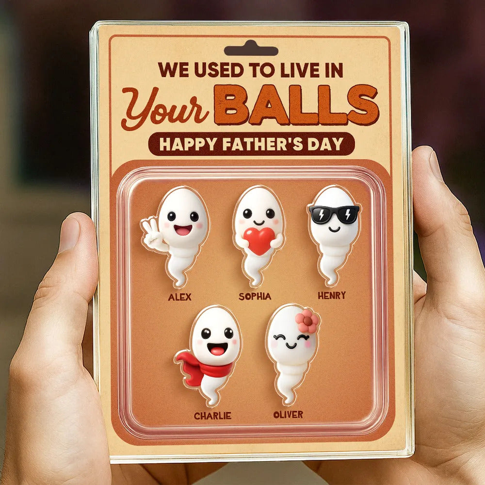 We Used To Live In Your Balls Toy Box Figures Style Personalized Acrylic Block Plaque, Funny Father's Day gift for Dads