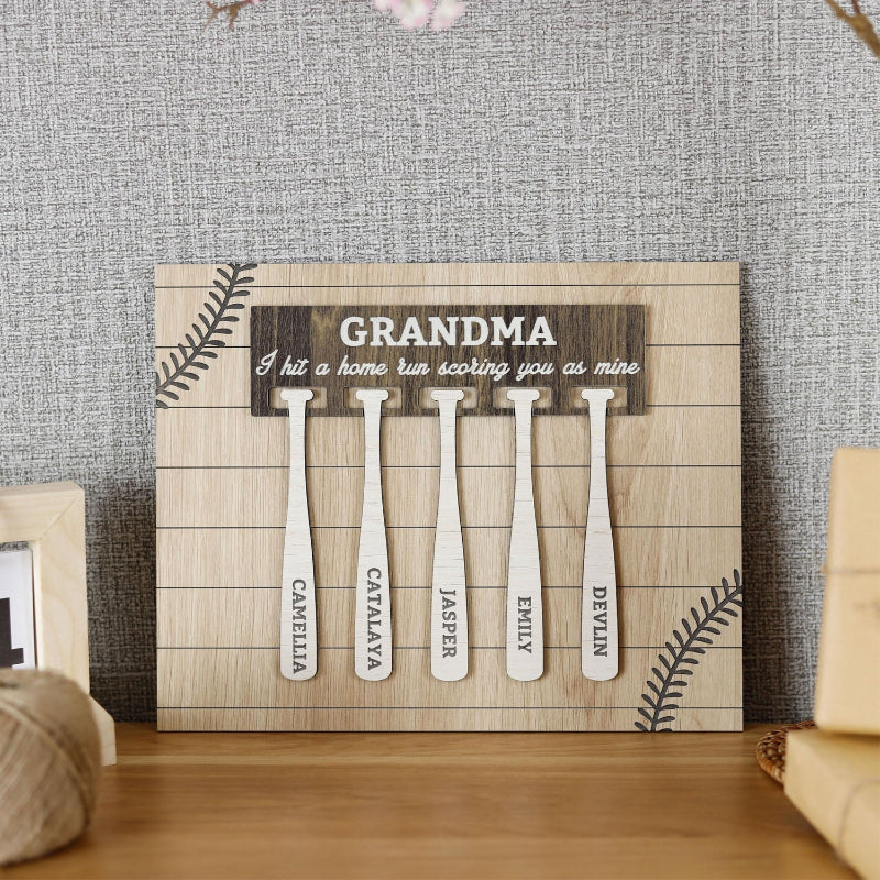 Personalized Mother's Day Baseball Home Plate With Kids' Names Wooden Sign, Mother's Day Gift from Kids