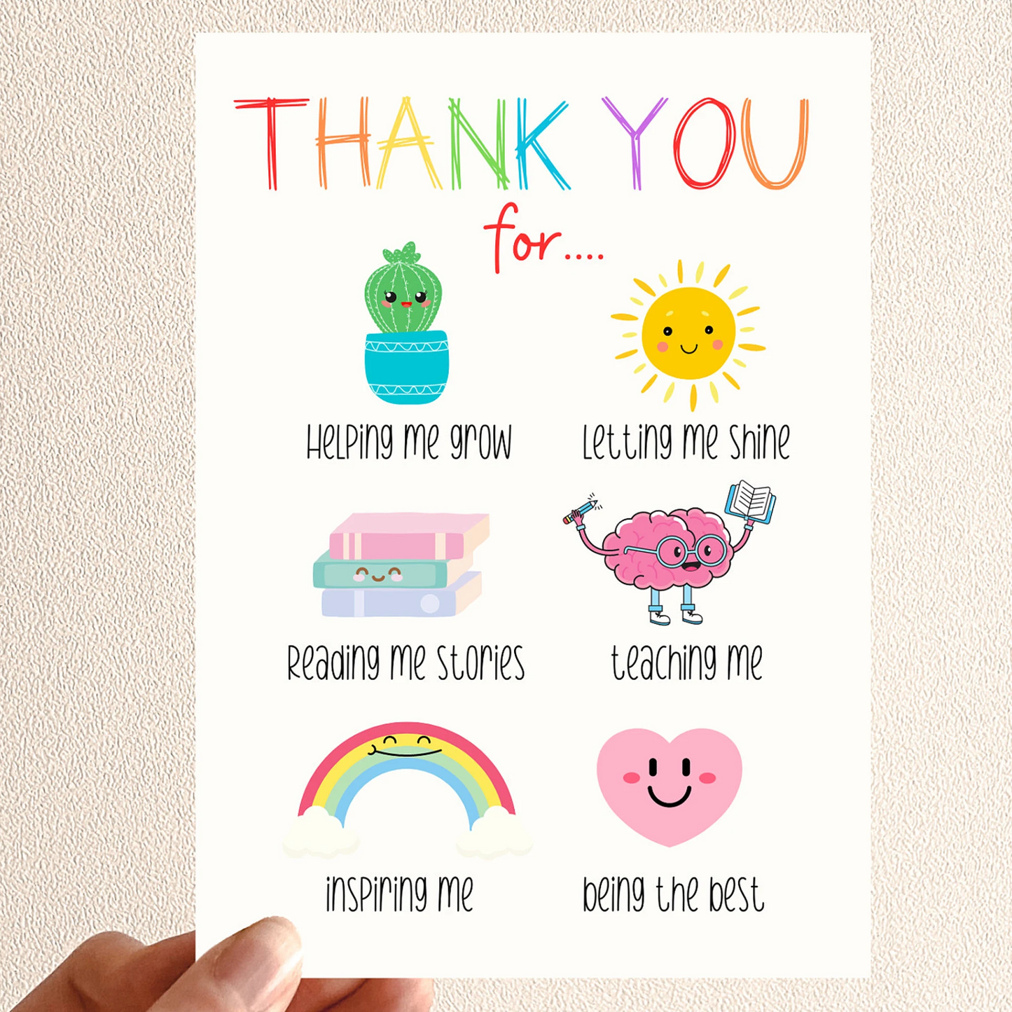 Thank You For Helping Me Teacher Card