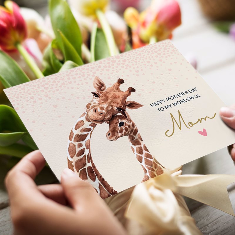 Giraffe Mother's Day Postcard Add On