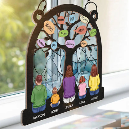 Personalized Mom Tree Window Hanging Suncatcher Ornament, Meaningful  Mother's Day Gift for Mom And Grandma